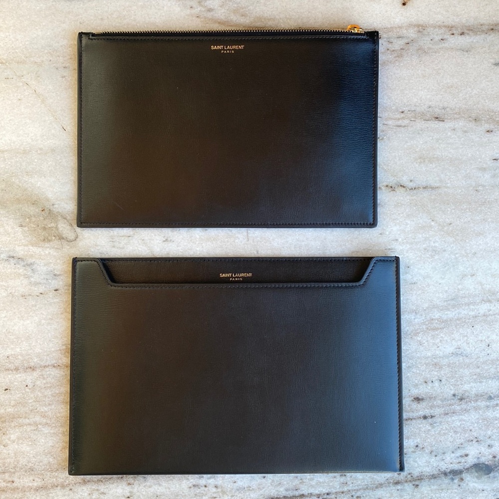 SAINT LAURENT PARIS WALLET CLUTH 2 PIECE SET